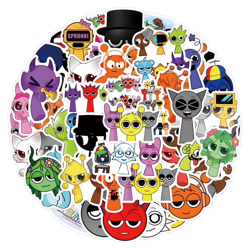 Incredibox Rhythm Graffiti Stickers - 55 Pack for Car, Luggage & Cups