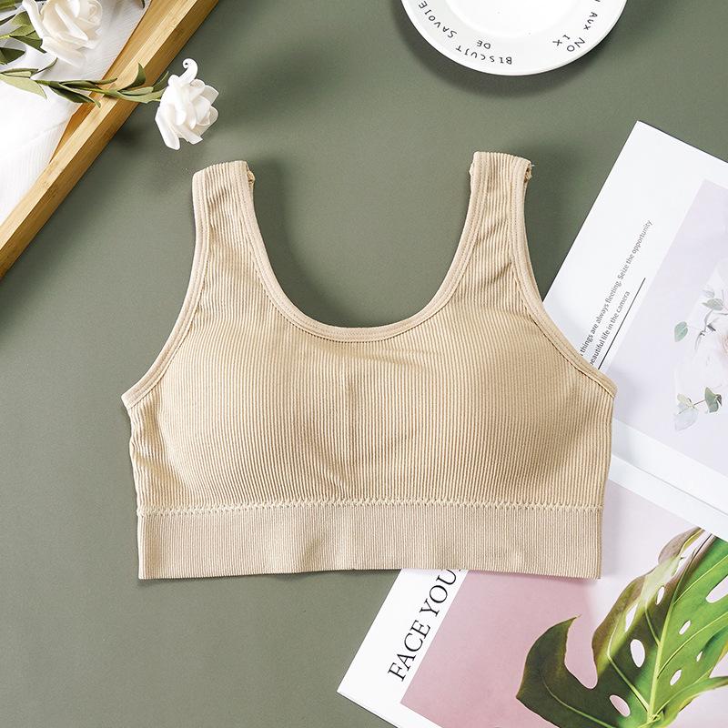 Canottiera Sportiva a Coste con Spalline Sottili e Imbottiture sul Seno - Traspirante, Bel Design sulla Schiena per Donne