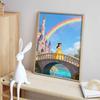 Disney Diamond Art Painting Kit Belle Rainbow Castle 5D Handmade DIY Diamond Painting, Home Wall Decoration