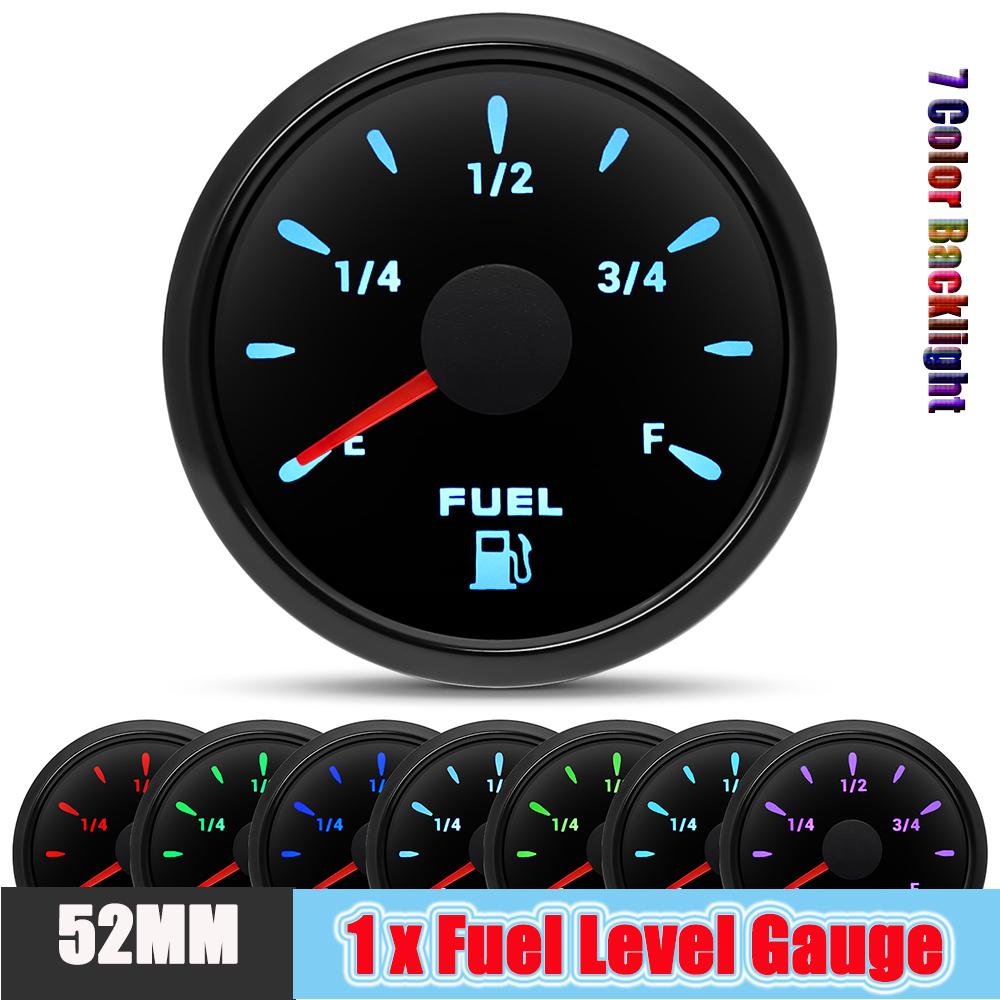 

Автомобильные топливные датчики + A5 поплавковый датчик уровня топлива 0-190 Ом 7-цветный светодиодный уровень воды в баке 52 мм водонепроницаемый для лодок, морских 12 В 24 В