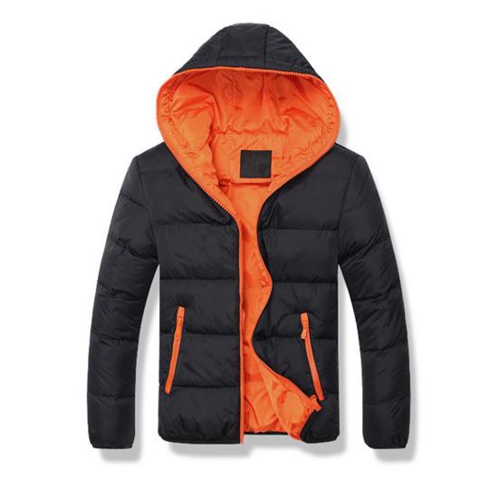 Piumino Invernale Colore a Contrasto Antivento Impermeabile Imbottito Piumino da Uomo per Esterno