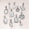 Various 18k Gold Feather Flower Charms Heart Face Pendant  Stainless Steel Diy Jewelry Accessories for Necklace Bracelet Gift