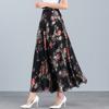 New Summer Retro Ethnic Style Ink-print Chiffon Skirt Women's Long Skirt High Waist A-line Skirt