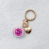 Fashion Funny Demon Eyeball Keychain Luminous Resin Bag Pendant Halloween Theme Heart Car Key Holder Gothic Fashion
