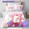 Gasai Yuno Pattern Bedding,Quilt Set Quilt Cover Pillowcase Home Birthday Gift (1 * duvet cover + 2 * pillowcase, without core)