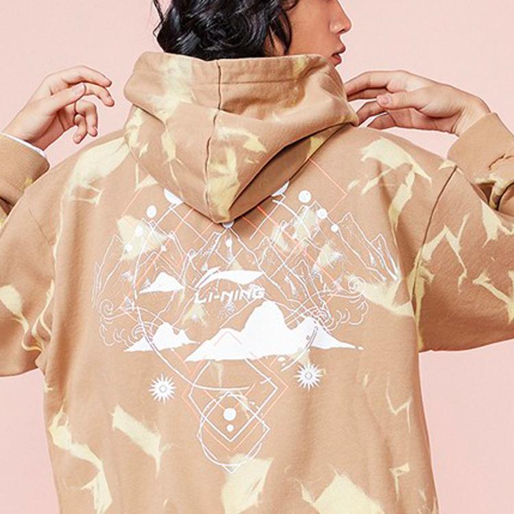 Li Ning New York Fashion Week Series Loose Pullover Hoodie Men Hoodies Tiger-Eye-Brown AWDP642-1