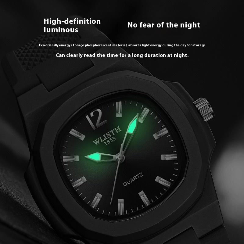 Top Brand Fashion Square Men's Watch Outdoor Sports Student Waterproof Trendy Quartz Watch