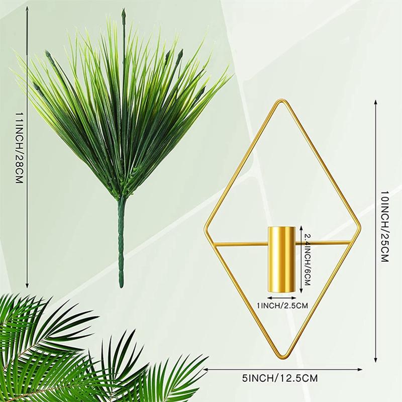 

1 шт. Подвесные кашпо с искусственными водными растениями, Металлическая подвесная ваза, Держатель для комнатных растений, Настенное украшение для дома жёлтый