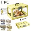 Faltbare Hartschalen-Transportbox für Katzen mit Belüftung, Urinunterlage, Netzgitter, Transparente Haustier-Reisebox für Katzen & Kleine Hunde, Langlebige Hundehütte