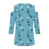 Women's Casual Shirt Blouse Print V-neck Sexy Cold Shoulder 3/4 Sleeve Top