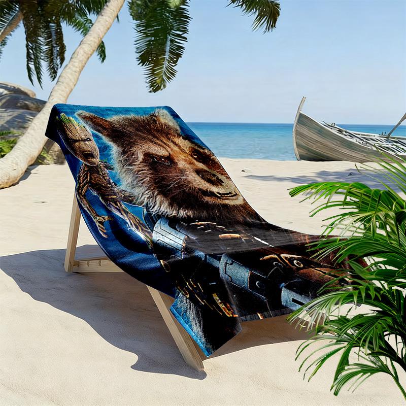 Groot Print Beach Towel, Large Soft Quick Dry Towel for Beach Camping Swimming