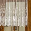 1PC Nuan Series Countryside Style Lace Short Curtain, Retro Style Soft Light Floral Sheer Curtain for Living Room Kitchen Cupboard Window Home Decor