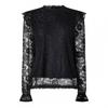 Pieces Womens/Ladies Lace High-Neck Regular Blouse