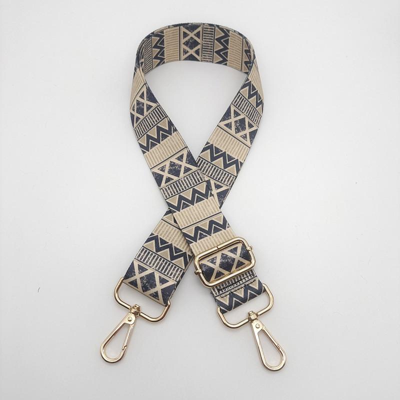 Ethnic Style Printed Shoulder Strap One Shoulder Crossbody Adjustment Long Bag Accessories Reduce The Burden Wide Shoulder Strap