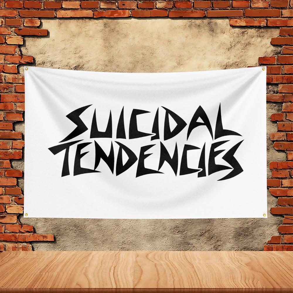Suicidal Tendency Band Party Flag Polyester Printed Flag Banner Tapestry for Garden Garage Decoration Concert Flag