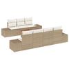 VidaXL Ensemble de canapé de jardin de 8 pièces avec coussins Beige Poly Rattan Acacia 3347918