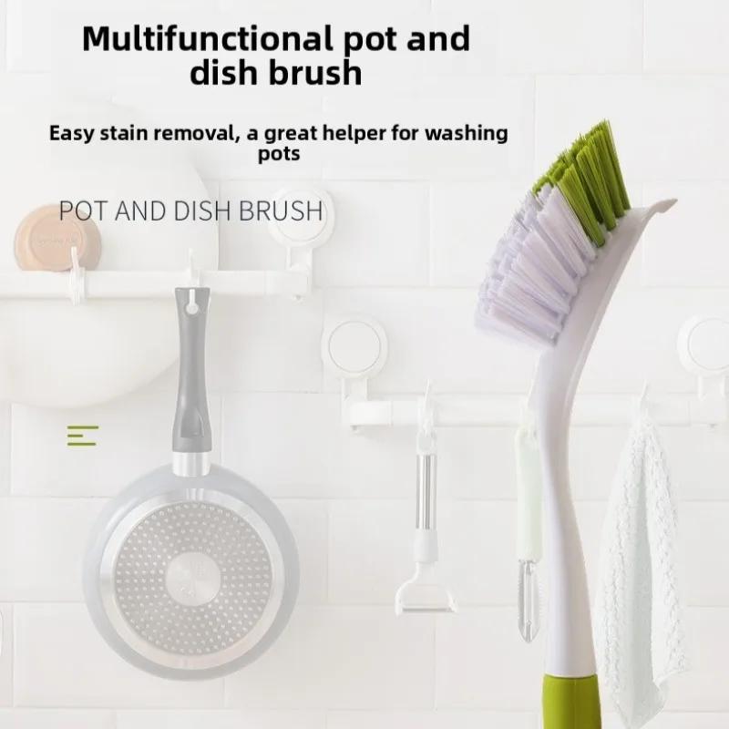Premium Pot Scrubber Brush Long Handle Dishwashing Tool OEM Factory Cross Border Supply for Kitchen Cleaning