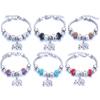 Heart Shaped Bracelet With Alloy Elephant Design Large Hole Transparent Glass Beads Jewelry