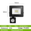 AC220V PIR Motion Sensor LED Flood Light IP66 Waterproof 200W 150W 100W 50W 30W LED Hanging Exterior Outdoor Wall Lamp Spotlight