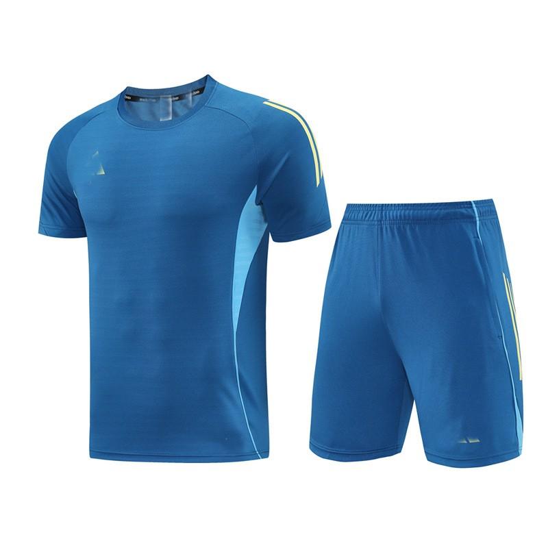 Mens Quick-Dry Sport Set Running Gym Training Short Sleeve Top Shorts Breathable Athletic Wear