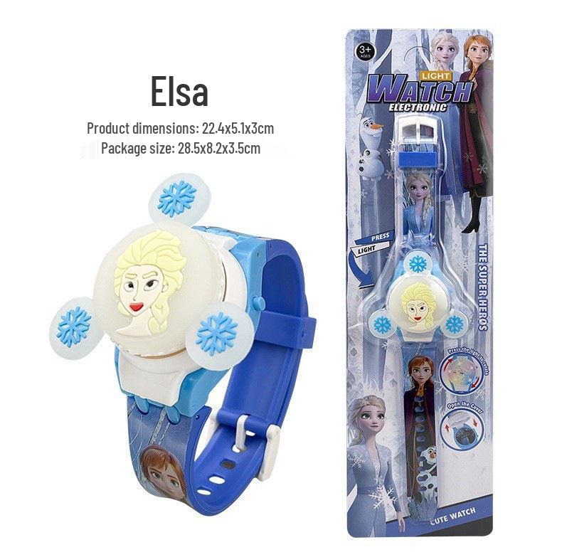 Deluxe Children's Cartoon Music Watch with Colorful Luminous Rotating Gyro - Electronic Toy Gift