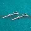 925 Sterling Silver Moissanite Drop Earrings Sparkling Dangle Earrings with Crystal Chain & Solitaire for Women Gift