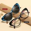 Women's Ultralight Pochromic Glasses Fashion Discoloration Cat Eye Reading Glasses Men Trendy Retro Far Sight Eyeglasses