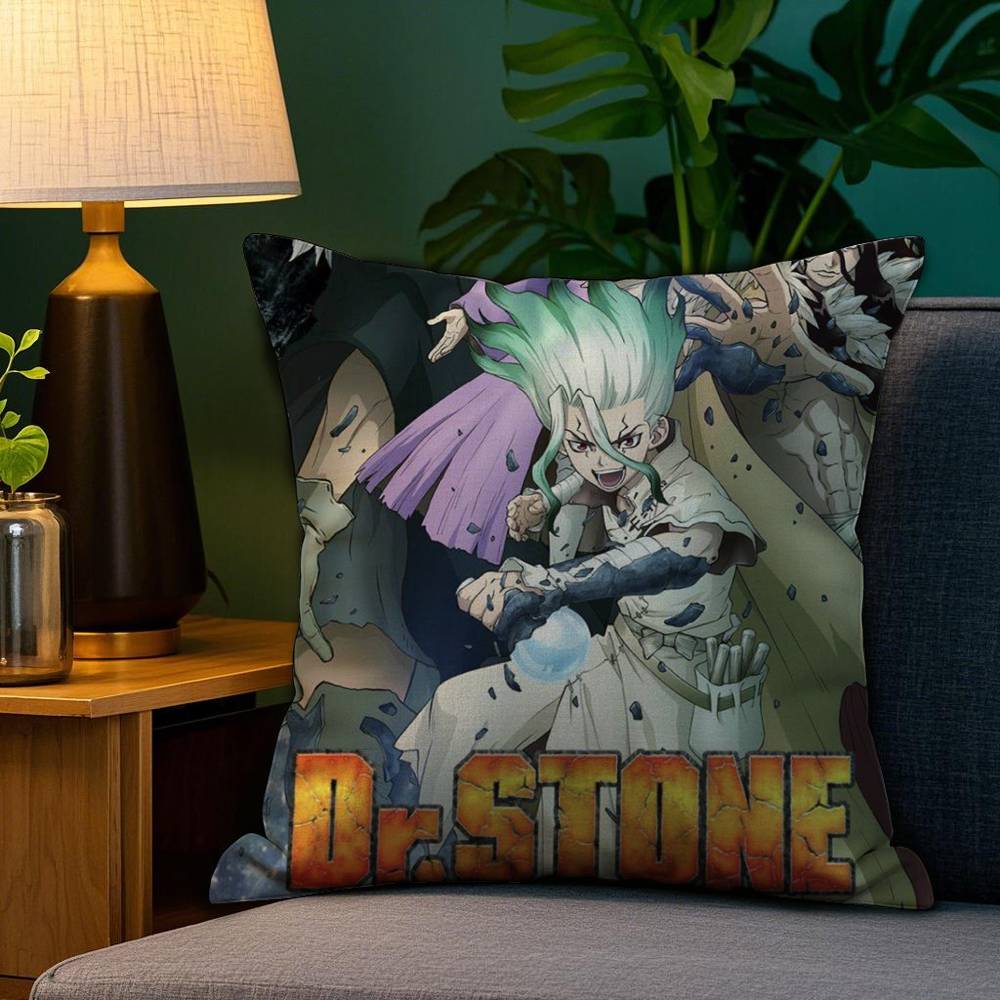 Anime D-Dr.S-STONE Hot Pillow Case Plush Fabric Soft Double Sided Print Sofa Cushion Cover Throw Pillow Covers