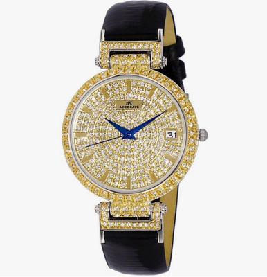 Adee Kaye Embellish Collection Kristallakzente Pavé-Zifferblatt Quarz AK2529-MG Damenuhr