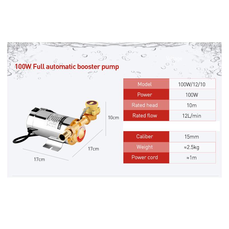 220V/110V Booster Pump Household Mute For Tap Water Pipeline With Automatic Flow Switch Solar Energy Hot And Cold Water Pump