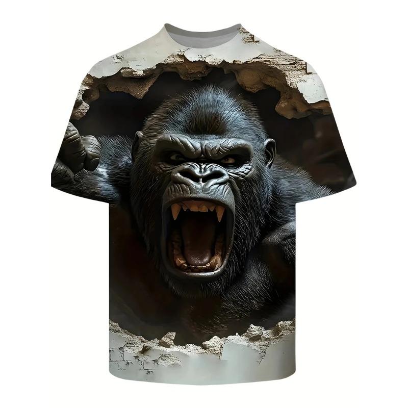 

Men s Casual T-shirt Creative Fun 3D Printing Men s T-shirt Round Neck Knitted Fabric Breathable Men s Top Funny T-shirt 6xl