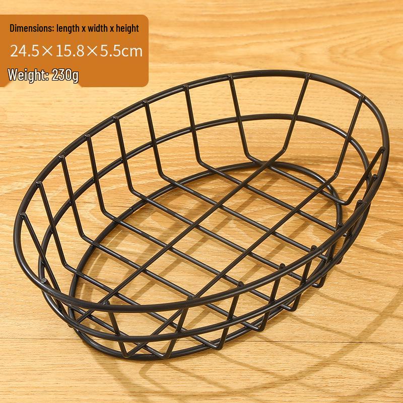 Retro Wrought Iron Snack Basket - French Fry & Fried Chicken Plate for Milk Tea Shops, KTV Bars