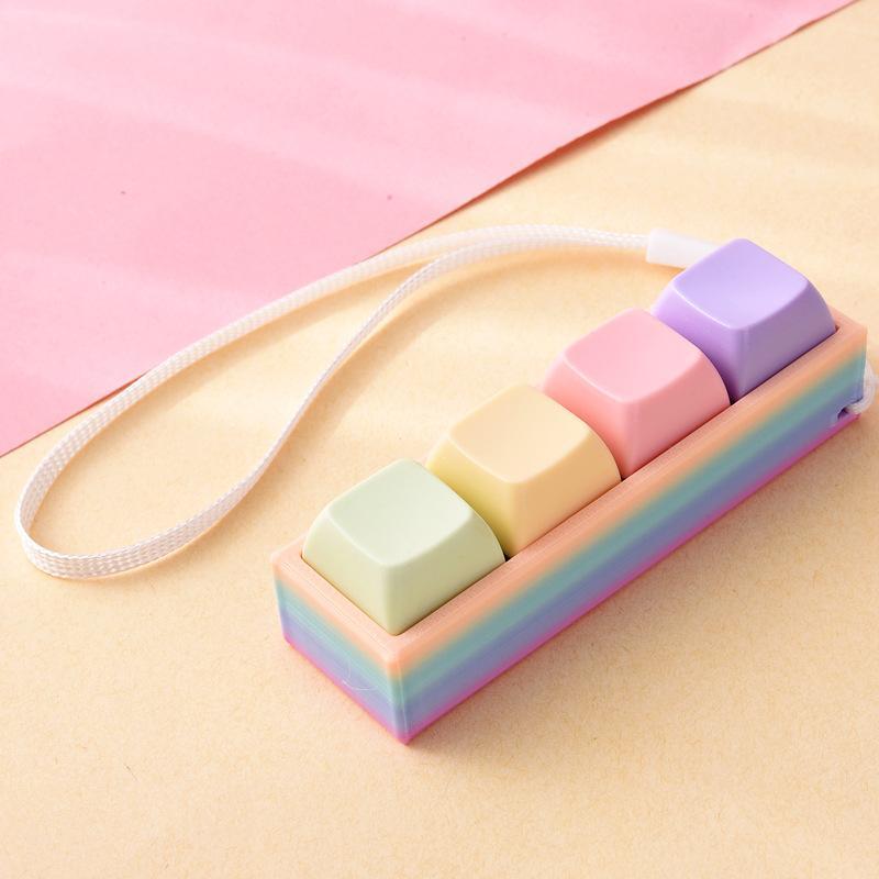 Portable Stress Relief Toy with Button Lanyard Anti-Anxiety Fidget Toy for Adults Kids Office Travel Pressure Alleviation
