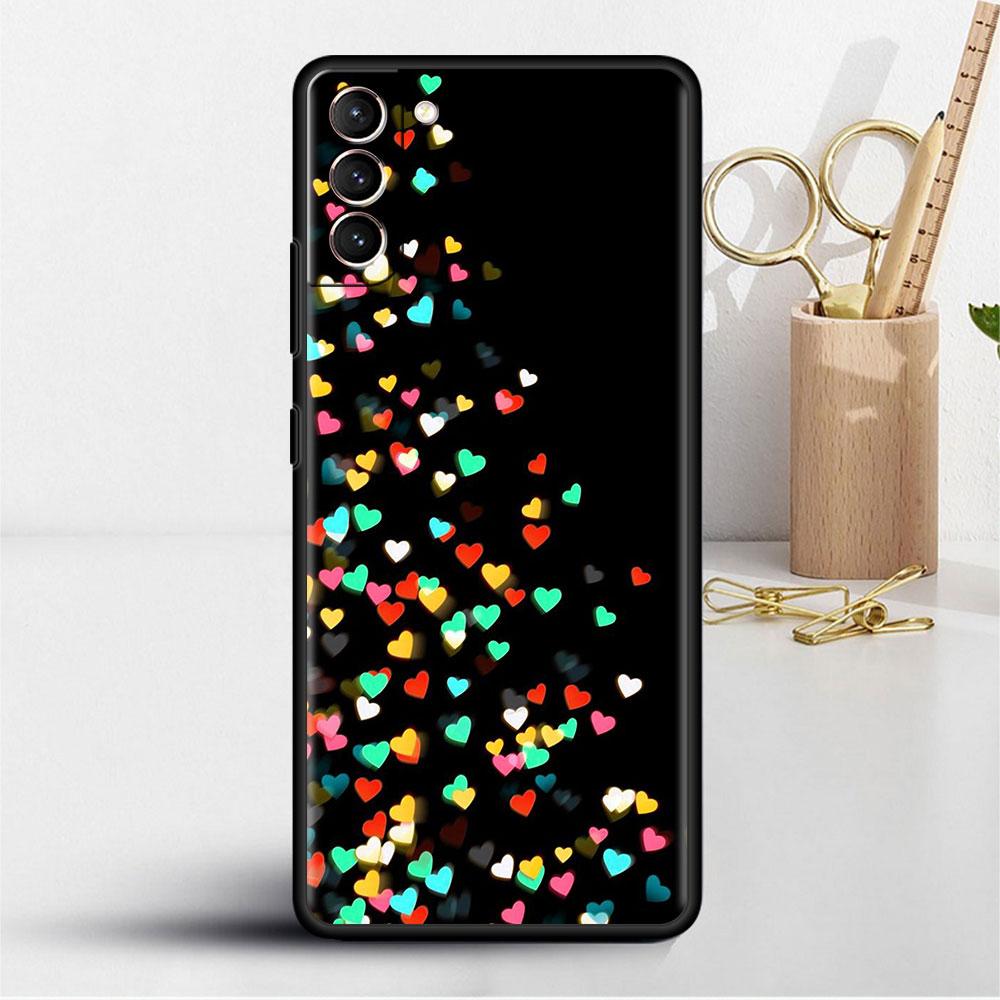 Case For Samsung Galaxy S22 S20 Ultra S21 FE S10 S9 Plus Note 20 10 Lite 9 Soft Phone Cover Shell LOVE Heart