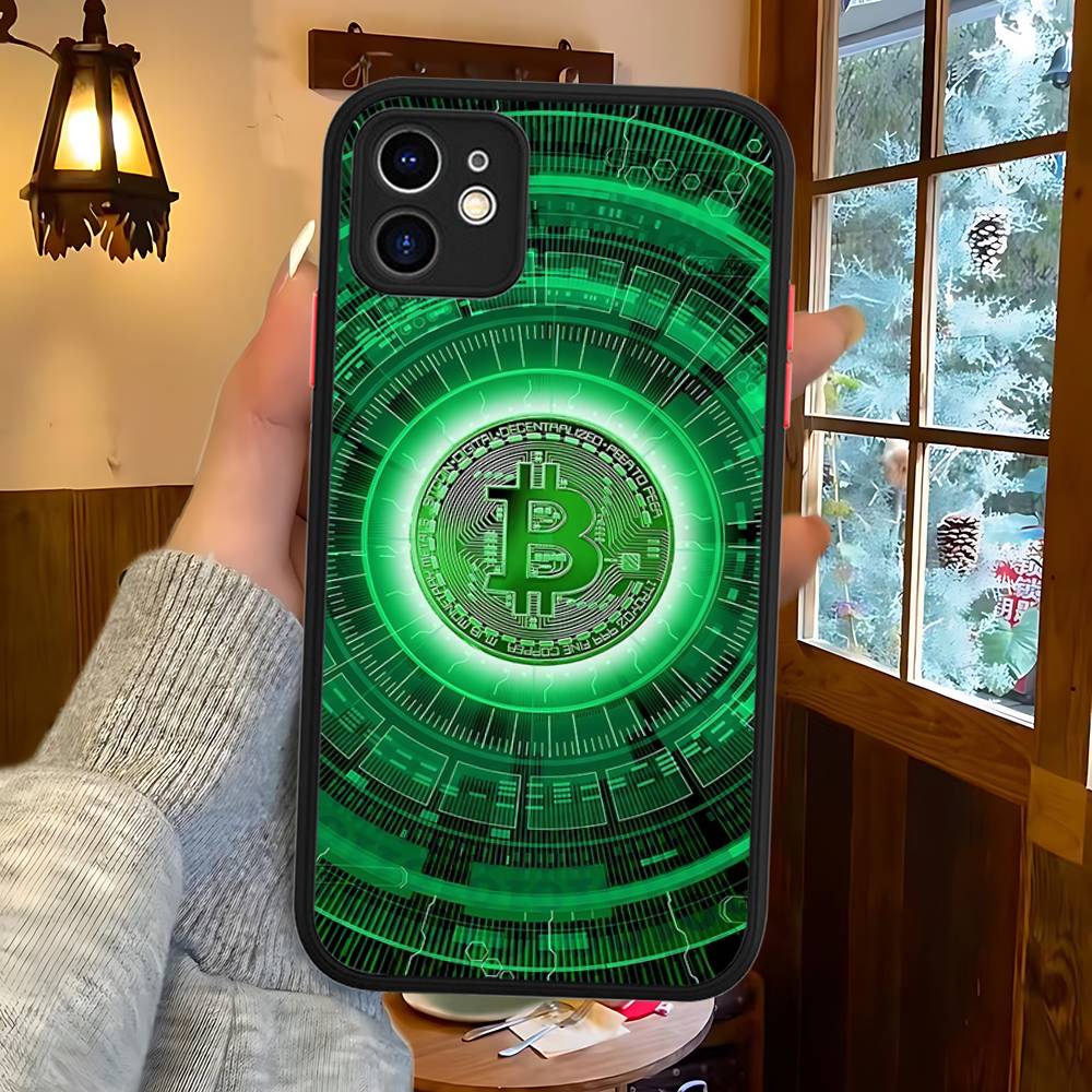 

B-Bitcoin Phone Case For IPhone 11 12 13 14 15 16 Pro Plus X XS MAX Matte Bumper Shockproof Cover iphone 14 plus