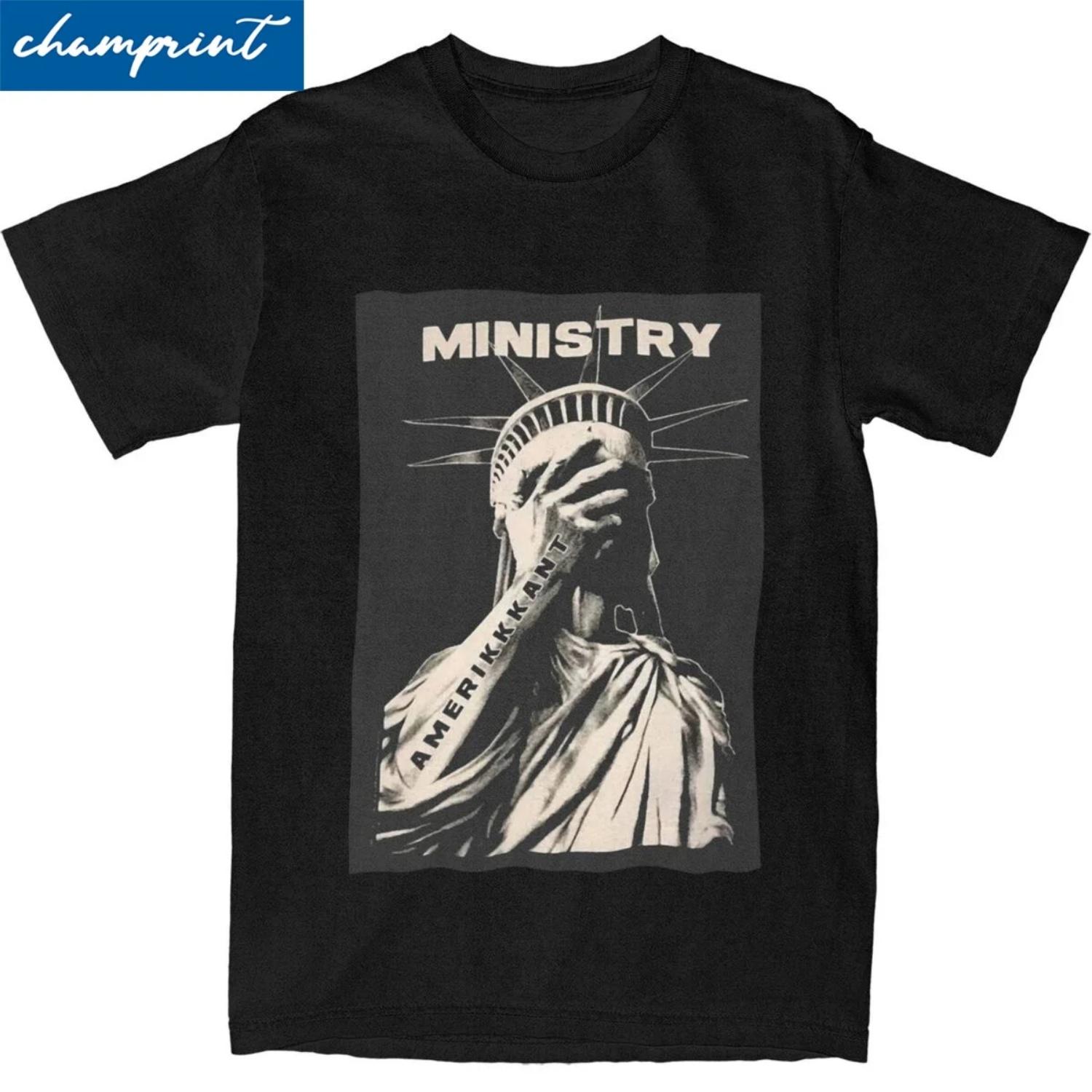 

Ministry Band Tour T-Shirt for Men Women Casual Cotton Tee Shirt Crewneck Short Sleeve T Shirts 6XL Tops XXXXXL чорний