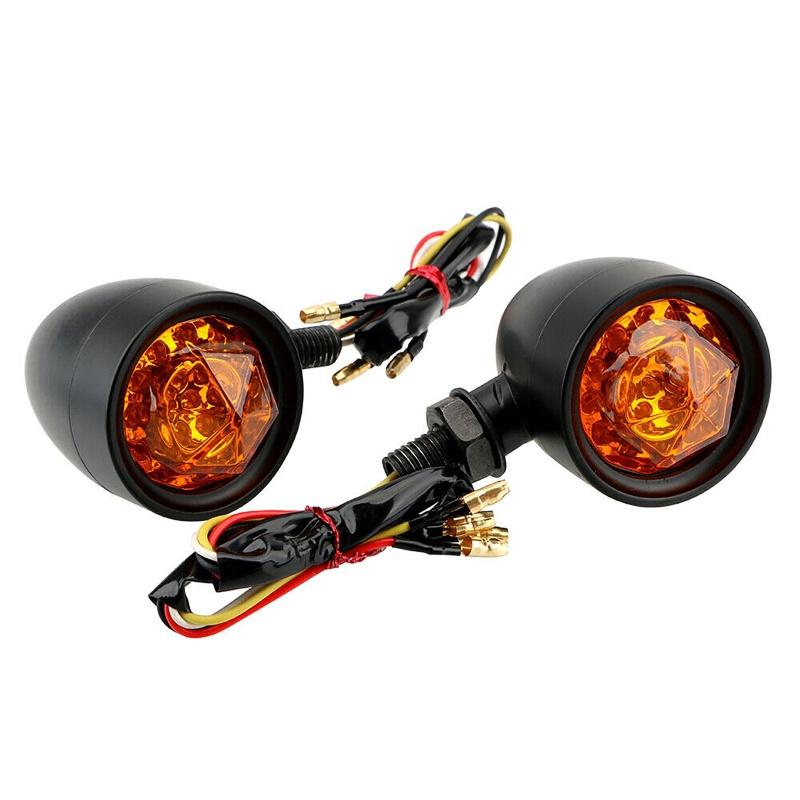 

1 пара мотоциклетных указателей поворота, лампа, универсальный индикатор пули для мотоцикла Black Shell