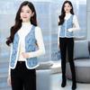 Winter Versatile Floral Print Cotton Vest for Women Warm Clothes