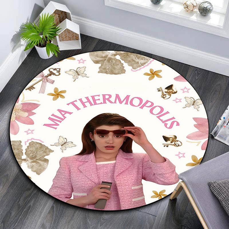 Anne Hathaway Pattern Round rug,Carpet Rug for Living Room Bedroom Playroom ,Non-slip Floor Mat,Holiday Gifts and Birthday Gifts.