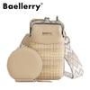 Baellerry Phone Crossbody Bag With Contrasting Colors And Pu Material For Daily Use