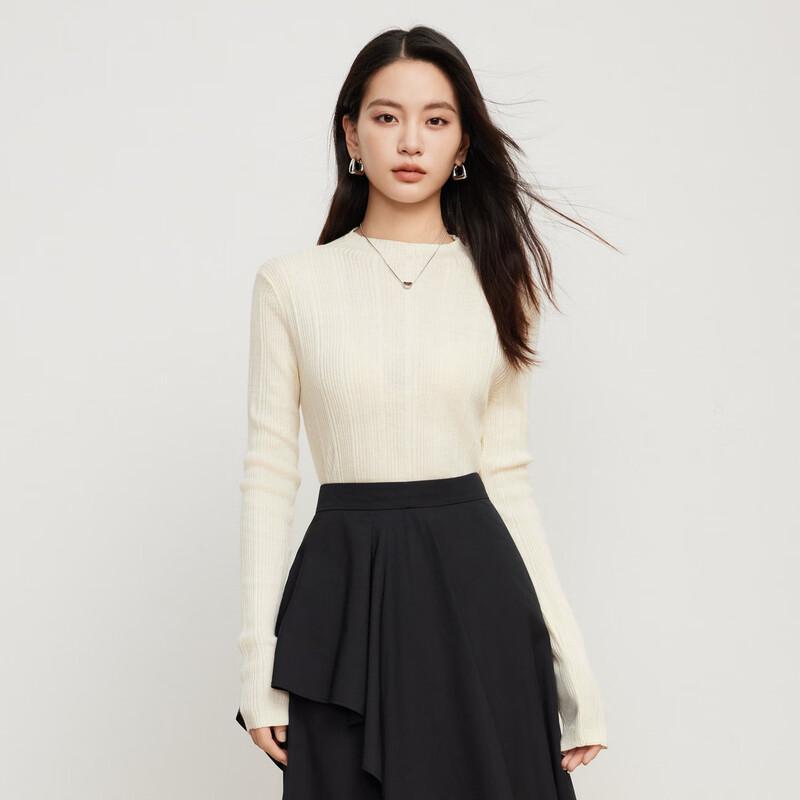 Elva' Island Women's Solid Slim-Fit Long Sleeve Knit Top