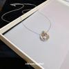 Zircon Interlocking Pendant Necklace - Unique Sweater Chain with Cool Style for Luxurious Fashion.