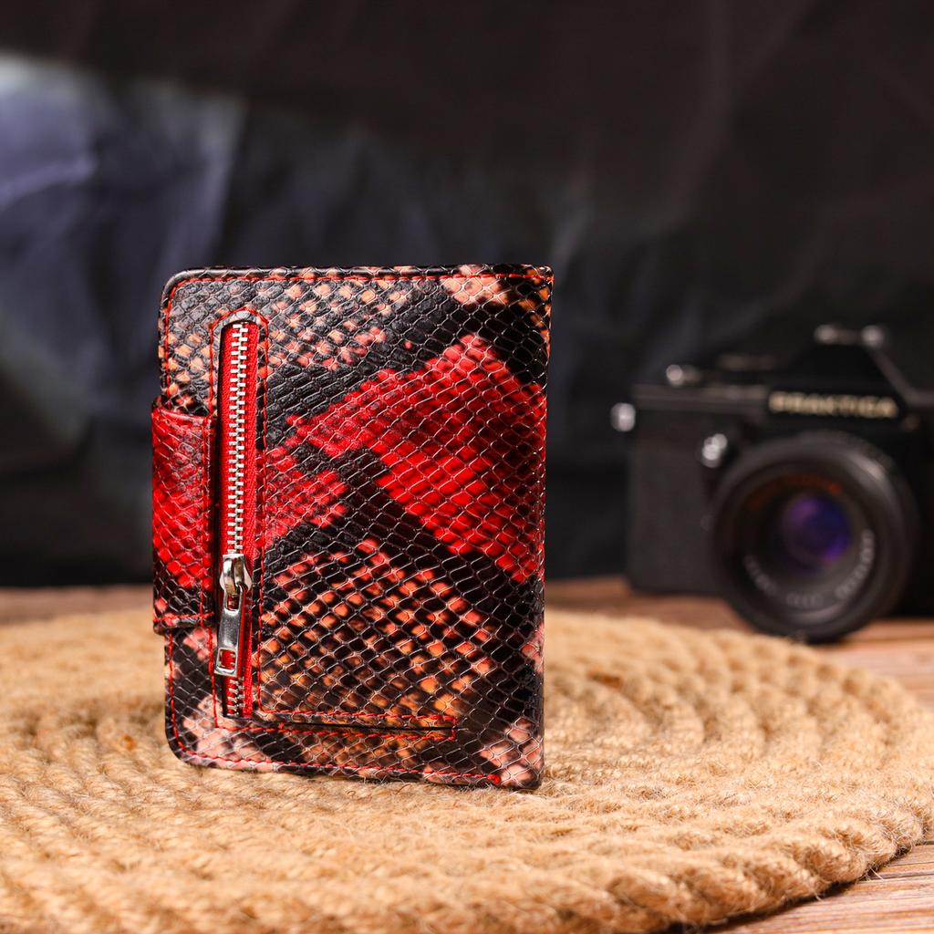 Small Women's Wallet Made of Genuine Leather with Snake Embossing CANPELLINI Wallet 21667 Multicolour