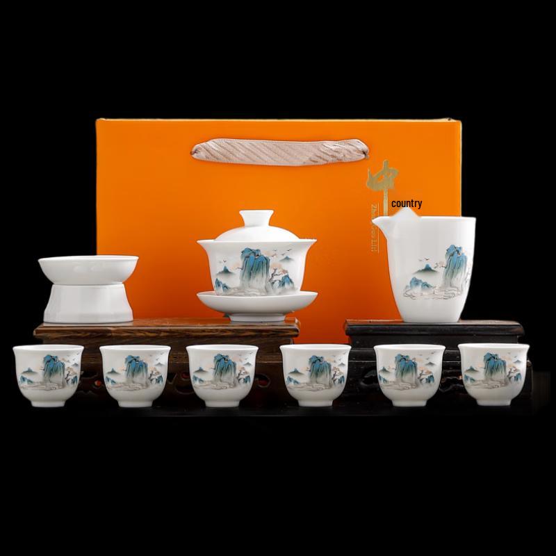 Ink Wash Ceramic Kung Fu Tea Set