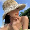 New Summer Women'S Fishing Hat Sun Protection Hat Lace Trim Beach Straw Hat Breathable And Stylish