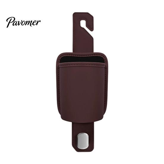 Hidden Car Organizer Leather Door Cup Holder, Multifunctional Vehicle Drink Hanger Holder for with Headrest Hooks, Window Drinks Phone Universal
