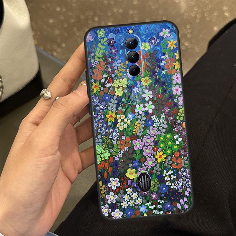 Colourful Flower Painting Art Case For ZTE Nubia Red Magic 11 10 9 8 8S 9S 10S Pro Plus 6 7 6S 7S RedMagic 10 Air Cover