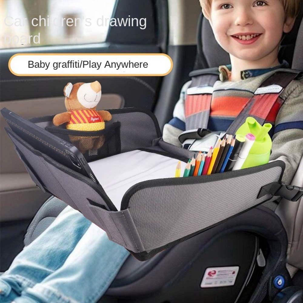 

Foldable Baby Safety Car Seat Waterproof Baby Carseat Drawing Tray Car Seat Table Tray Kids сірий