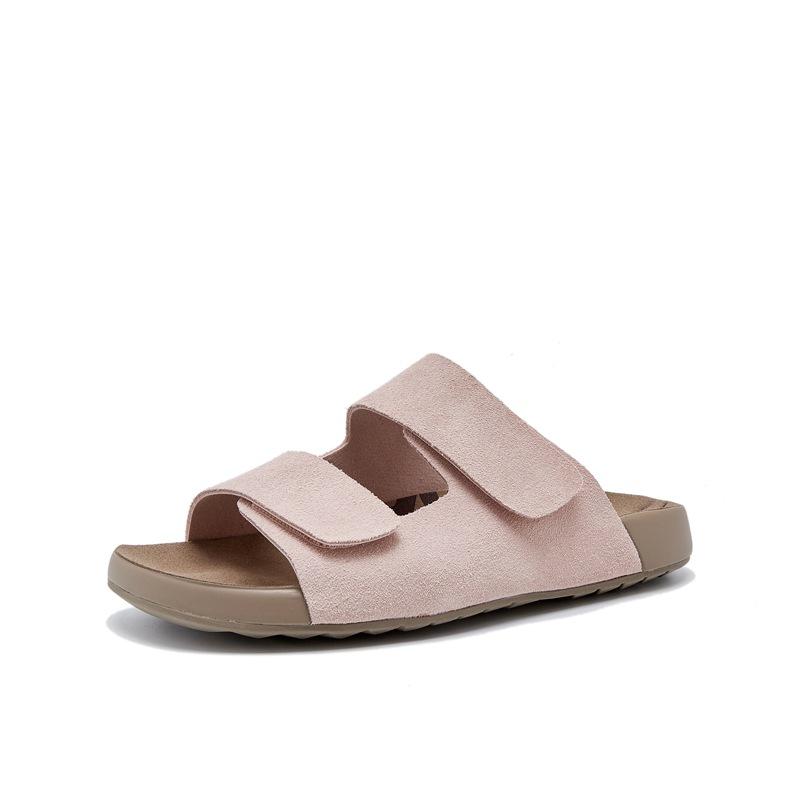 Leather toast shoes women's new platform slippers can be worn outside beach slippers one-word women's half slippers