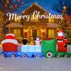 8.8FT LED Inflatable Christmas Yard DecorSanta Train with Friends Xmas Toy Home Decoration Supplies Ornament Gifts Holiday Decor